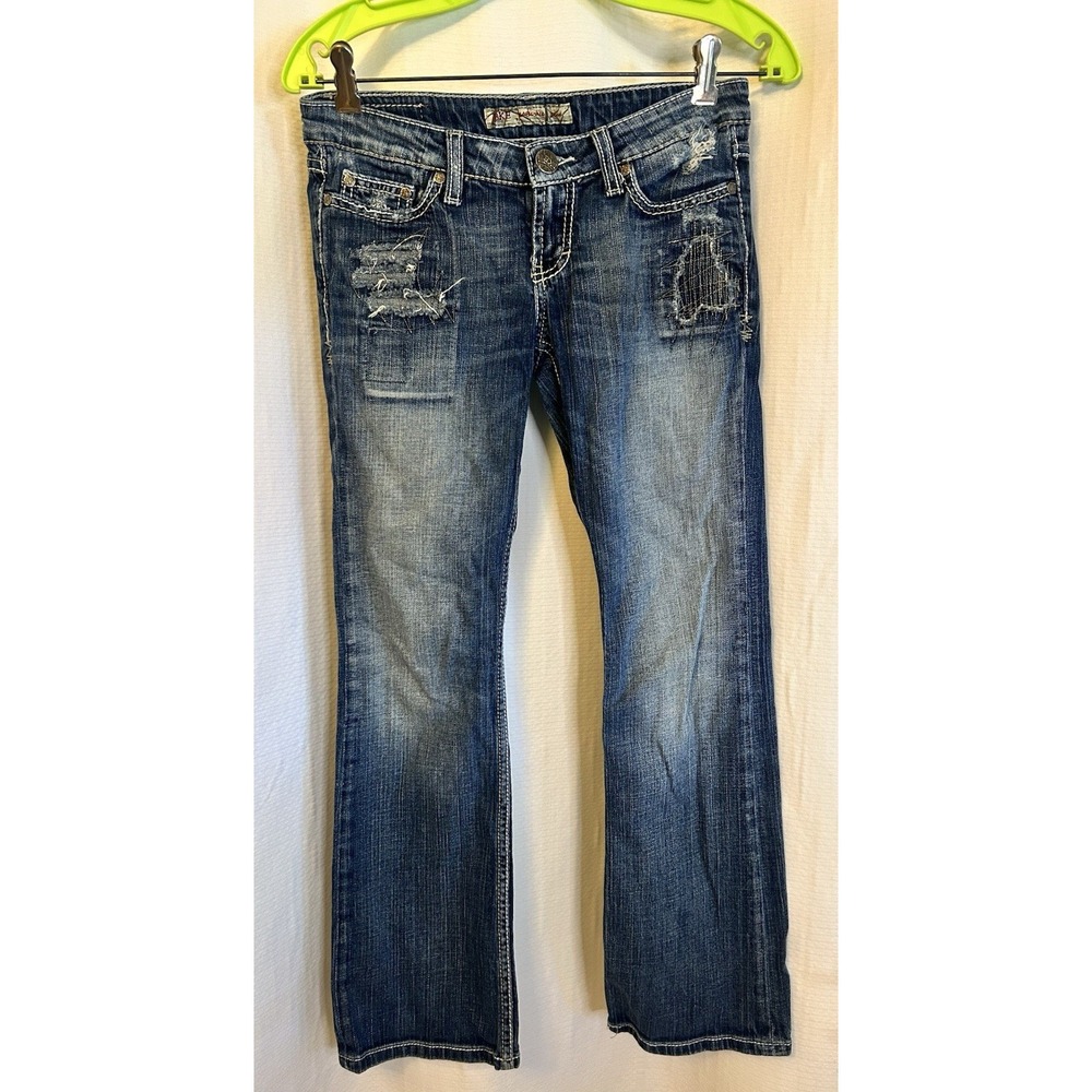 BKE Buckle Womens Sabrina Boot Cut Jeans Stretch Distressed Patchwork 26X29.5